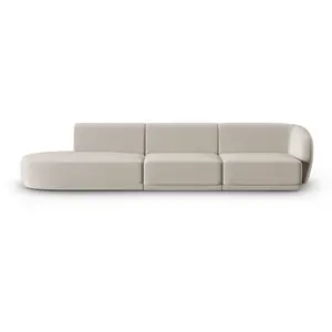 CXL by Christian Lacroix Canapé modulable gauche 4 places en velours beige pas cher