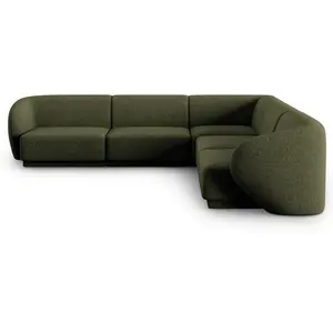 Comparateur de prix : CXL by Christian Lacroix Canapé d'angle modulable symétrique 6 places tissu chenille vert chiné