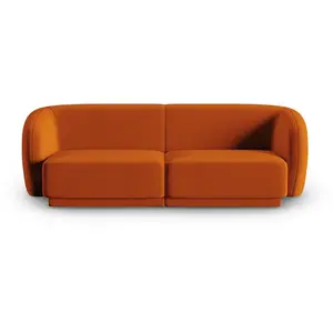 CXL by Christian Lacroix Canapé modulable 2 places en velours terracotta pas cher