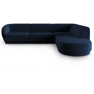 CXL by Christian Lacroix Canapé d'angle droit modulable 5 places en velours bleu roi