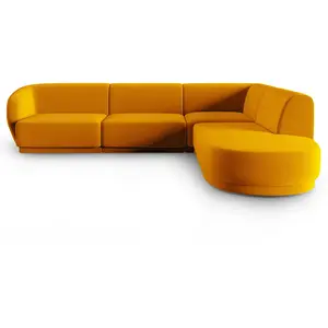 CXL by Christian Lacroix Canapé d'angle droit modulable 5 places en velours jaune