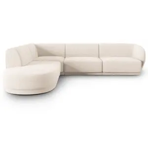CXL by Christian Lacroix Canapé d'angle gauche 5 places en tissu chenille beige clair