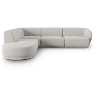 Comparateur de prix : CXL by Christian Lacroix Canapé d'angle gauche 5 places en tissu chenille argent chiné
