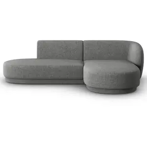 CXL by Christian Lacroix Canapé d'angle droit modulable 4 places en tissu chenille gris foncé pas cher