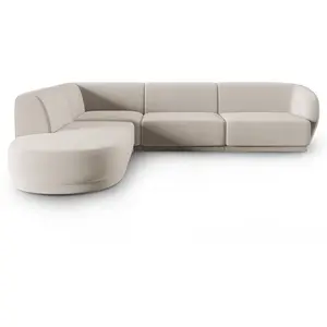 CXL by Christian Lacroix Canapé d'angle gauche modulable 5 places en velours beige pas cher