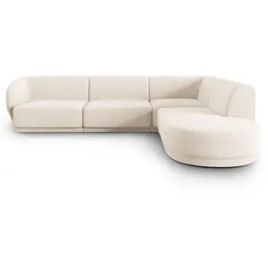 Comparateur de prix : CXL by Christian Lacroix Canapé d'angle droit 5 places en tissu chenille beige clair