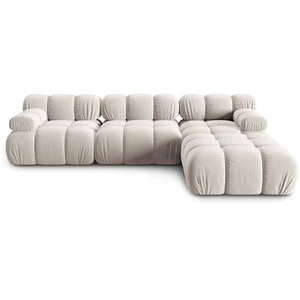 Milo Casa - Canapé Modulaire Velours Tropea 4 Places beige clair - 282x188x63 cm T.U pas cher