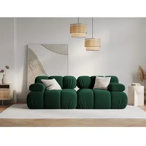 Milo Casa - Canapé Modulable Velours Tropea 2 Places vert bouteille - 188x94x63 cm T.U pas cher