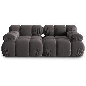 Milo Casa - Canapé Modulaire Velours Tropea 2 Places gris foncé - 188x94x63 cm T.U pas cher