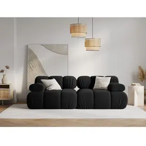 Milo Casa - Canapé Modulable Velours Tropea 2 Places noir - 188x94x63 cm T.U pas cher