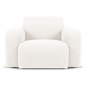 Micadoni Home Fauteuil en tissu bouclé blanc