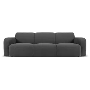 Micadoni Home Canapé 3 places en tissu bouclé gris foncé pas cher