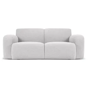 Micadoni Home Canapé 2 places en tissu bouclé gris clair pas cher