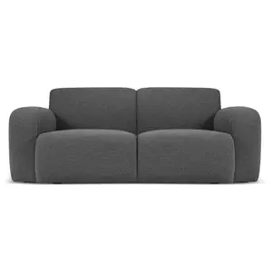 Micadoni Home Canapé 2 places en tissu bouclé gris foncé pas cher