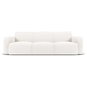 Micadoni Home Canapé 3 places en tissu bouclé blanc pas cher