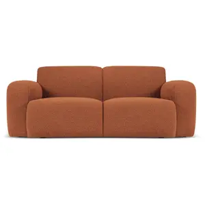 Micadoni Home Canapé 2 places en tissu bouclé marron pas cher