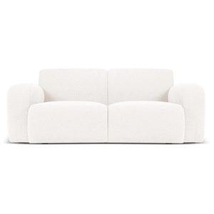 Micadoni Home Canapé 2 places en tissu bouclé blanc pas cher