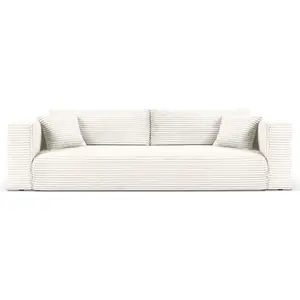 Micadoni - Canapé convertible Diego 4 places beige clair - 240x102x85 cm OS pas cher