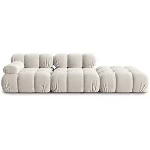 Milo Casa - Chauffeuse Droit Velours Tropea 4 Places beige clair - 282... pas cher