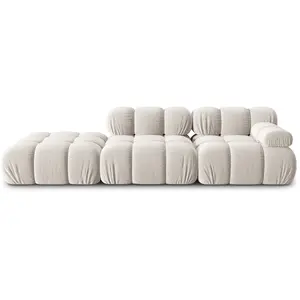 Milo Casa - Chauffeuse Gauche Velours Tropea 4 Places beige clair - 28... pas cher