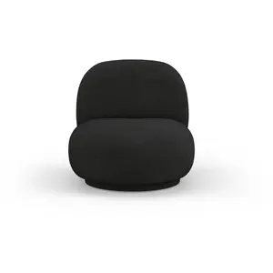 Micadoni Home Fauteuil pivotant en tissu bouclé noir pas cher