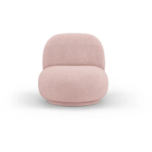 Micadoni Home Fauteuil pivotant en tissu bouclé rose poudré