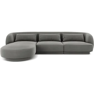 Comparateur de prix : Canapé d'angle gauche "Tulum" 4 places en velours gris clair