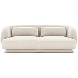 Cosmopolitan Design - Canapé Velours Tulum 2 Places beige clair - 184x85x74 cm T.U pas cher