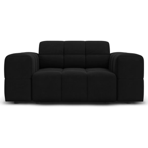 Cosmopolitan Design - Fauteuil Velours Chicago noir - 124x102x70 cm OS