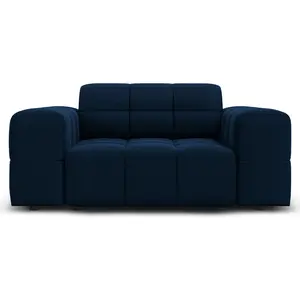 Cosmopolitan Design - Fauteuil Velours Chicago bleu roi - 124x102x70 c...
