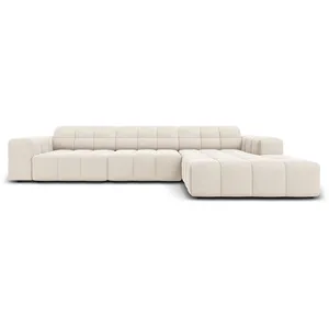 Cosmopolitan Design - Canapé d'angle Droit Velours Chicago 4 Places be... pas cher