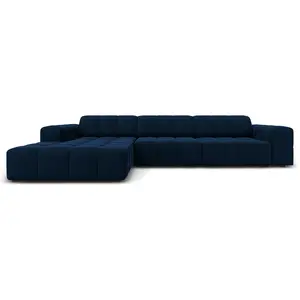 Cosmopolitan Design - Canapé d'angle Gauche Velours Chicago 4 Places b...