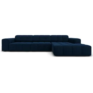 Cosmopolitan Design - Canapé d'angle Droit Velours Chicago 4 Places bl... pas cher