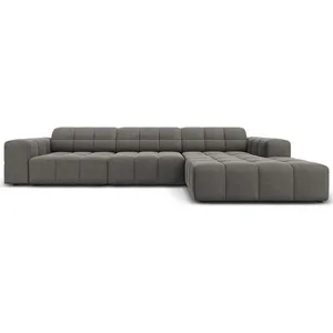 Cosmopolitan Design - Canapé d'angle Droit Velours Chicago 4 Places gr... pas cher