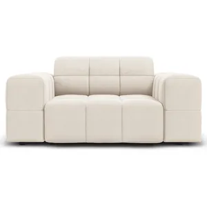 Cosmopolitan Design - Fauteuil Velours Chicago beige clair - 124x102x7...