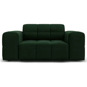 Cosmopolitan Design - Fauteuil Velours Chicago vert bouteille - 124x10...