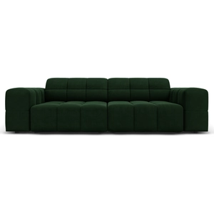 Cosmopolitan Design - Canapé Velours Chicago 3 Places vert bouteille - 204x102x70 cm T.U pas cher