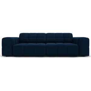 Cosmopolitan Design - Canapé Velours Chicago 3 Places bleu roi - 204x1... pas cher