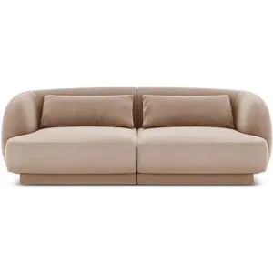 Canapé tulum 2 places en velours beige COS_2S_51_F1_TULUM6 pas cher