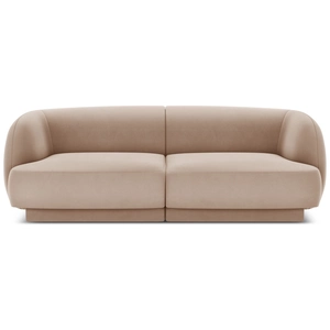 Micadoni Home Canapé 2 places en tissu velours cappuccino pas cher
