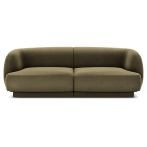Micadoni Home Canapé 2 places en tissu velours vert pas cher