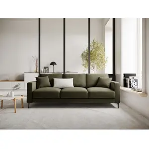 Mazzini Sofas - Canapé velours Venus 3 places Vert - 220x92x90 cm OS pas cher