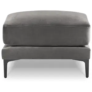 Mazzini Sofas - Pouf Velours Venus gris - 65x65x47 cm OS