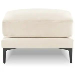 Mazzini Sofas - Pouf Velours Venus beige clair - 65x65x47 cm OS