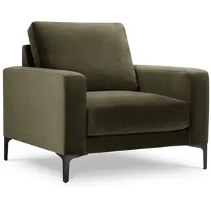Mazzini Sofas - Fauteuil en velours Venus 1 place Vert - 92x92x90 cm O... pas cher