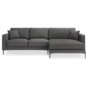 Mazzini Sofas - Canapé d'angle Droit Venus 4 Places gris foncé - 248x160x90 cm OS pas cher