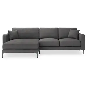 Mazzini Sofas - Canapé d'angle Gauche Venus 4 Places gris foncé - 248x160x90 cm OS pas cher