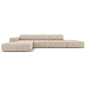 Comparateur de prix : CXL by Christian Lacroix Canapé d'angle gauche 5 places en tissu velours beige clair