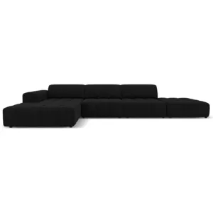 CXL by Christian Lacroix Canapé d'angle gauche 5 places en tissu velours noir