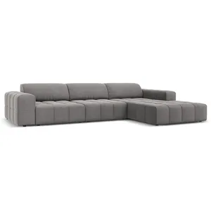 CXL by Christian Lacroix Canapé d'angle droit 4 places en tissu velours gris clair pas cher